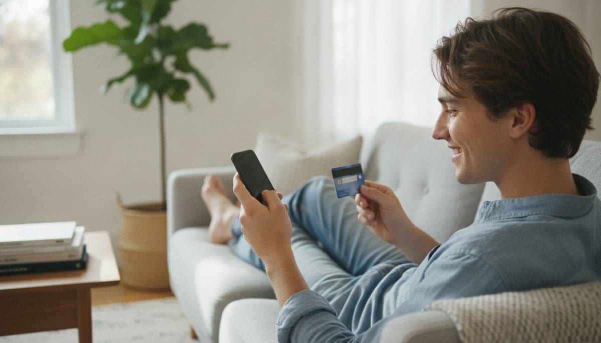 Person sending a mobile money transfer with a phone and debit card - Does Chime Have Zelle in 2026